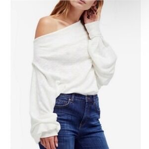 Off-Shoulder White Women’s Sweater Top